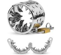 Anillo de acero inoxidable para el pene, anillo para el escroto con púas, anillo para testículos, tortura para el pene, estimulación del pene CBT, juguete sexual, bondage, bloqueo de castidad, juguete