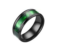 Anillo de acero inoxidable para la ansiedad para mujeres y hombres, talla 6, 13, ancho 8 mm, 6 colores, exquisitos anillos de plata con acabado de arena negra para hombre, verde, 6