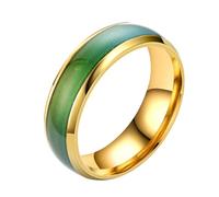 Anillo de acero inoxidable que cambia de color, anillo de corazón con relieve de temperatura, anillo de boda para mujeres y niñas, joyería de promesa de aniversario, one size, Zinc, No es una piedra
