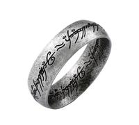 Anillo de acero inoxidable tallado en 3D con diseño de El Señor de los Anillos de titanio tallado en 3D, chapado en oro de 24 quilates, acero inoxidable para hombre, 14