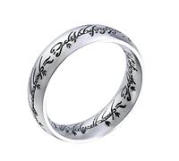 Anillo de acero inoxidable tallado en 3D con diseño de El Señor de los Anillos de titanio tallado en 3D, chapado en oro de 24 quilates, acero inoxidable para hombre, 12