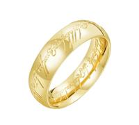 Anillo de acero inoxidable tallado en 3D con diseño de El Señor de los Anillos de titanio tallado en 3D, chapado en oro de 24 quilates, acero inoxidable para hombre, 10