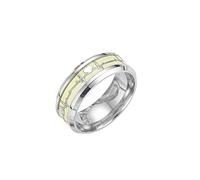Anillo de acero para hombres y mujeres, anillo luminoso, promesa latido del corazón, anillo luminoso, bisutería de moda, anillos oscuros, top de mujer, talla única, Acero inoxidable, Sin piedras