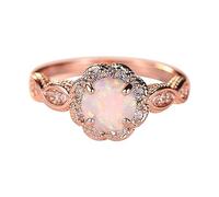 Anillo de aleación de oro rosa, anillos de joyería para mujer, anillos de moda con circonita para mujer, paquete de anillos ajustables, 10, Metal