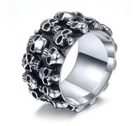Anillo de aleación geométrico con calavera punk personalizado para hombre