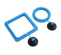 Anillo de alimentación para Peces Redondo y Cuadrado, alimentador de Alimentos Flotante para Acuario, círculo con Ventosa para pecera, Acuario, Material ABS, 5,5 cm y 8 cm,