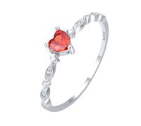 Anillo de amor 2024 con corazón de circonita, anillos que no lo harán, D, Metal, Sin piedras preciosas
