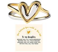 Anillo de amor para mi hija, anillo de salud mental, anillo de amor, mejor amigo, regalo para alguien que ha perdido una madre, anillos cortadores de galletas, talla única, Metal, Sin piedras