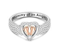 Anillo de ángel para mamá, elegante anillo conmemorativo de ángel, anillo de aborto involuntario para madre |, Siehe Beschreibung, Zinc, Ver descripción