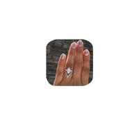 Anillo de anillo apilable en forma de V anillo de boda Moissanite Half Eternity 925 Sterling Silver Cubic Zirconia Anniversary Anniversary Anniversary Anniversary For Women Declary Anillos de