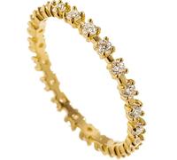 Anillo de aniversario de boda, anillos redondos de amor con moissanita, oro amarillo de 18 quilates, regalos de cumpleaños para mujer, H 1/2, Oro amarillo de 18 quilates, Moissanita
