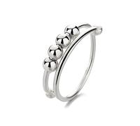 Anillo de Ansiedad Giratorio Fidget para Mujer en Plata de Ley 925 con Perlas - Ajustable y Elegante