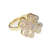 Anillo de ansiedad para mujer, joyería, anillo de cobre, regalo para mujeres, niñas, día festivo, anillo giratorio, anillo de color dorado