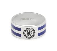 Anillo de banda de acero inoxidable con licencia oficial del Chelsea FC, 2 colores, para hombre, regalo de fútbol unisex