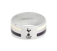 Anillo de banda de acero inoxidable con licencia oficial del Tottenham Hotspur de 2 colores, tamaño mediano, regalo de fútbol unisex