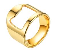 Anillo de barman, abrebotellas de anillo de barman - Herramienta creativa para bar de cerveza, elegante anillo de acero de titanio, abridor de botellas de cerveza portátil creativo para barman