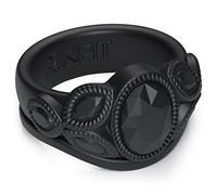 Anillo de boda de silicona Rinfit para mujer - diseñado y suave para mujer, goma de silicona, pendiente de patente de diseño de Estados Unidos, talla 4-10 (talla 6, negro)