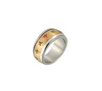 Anillo de boda para hombre, acero inoxidable, 9 mm, patrón Mahjong, Sin piedras preciosas