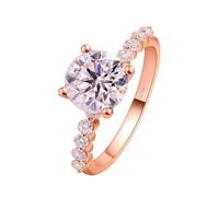 Anillo de boda para hombre, anillo de oro de 18 quilates, 8 x 8 mm, color blanco, redondo, moissanita, apilable, anillo de nudillos para mujer, anillos de promesa de graduación para ella, L 1/2, Oro