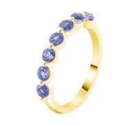 Anillo de boda para mujer, anillos de promesa redondos con zafiro, oro blanco de 9 quilates, regalos únicos para amigas y mujeres, H 1/2, Oro amarillo de 9 quilates, Zafiro
