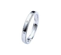 Anillo de boda para mujer, juego de anillos de boda con diamante de oro blanco y Pt950, regalos únicos para mujer, O 1/2, Oro blanco de 18 quilates, Diamante