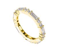 Anillo de boda vintage, anillos de madre e hija, regalos de eternidad para amigas y mujeres únicos, H 1/2, Oro amarillo de 9 quilates, Moissanita