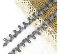 Anillo de botón de color de 2-5 yardas, cinta de encaje elástica, adorno multicolor hecho a mano DIY, adecuado para ropa, accesorios para manualidades de costura, 14mm-29 gris, 5y