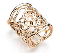 Anillo de bufanda con diseño de rosas talladas a cielo abierto para mujer, con hebilla y clip para chal, joyería nueva y profesional