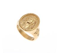 Anillo de cabeza de Jesús para hombres, oro, cruz de Cristo, anillo de Jesús, roca, moda, católico, cabeza de Dios, joyería para hombres, Acero inoxidable, Sin piedras preciosas