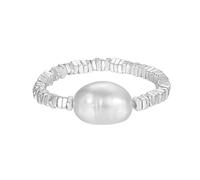 Anillo De Cadena De Pepitas De Oro De Plata De Ley 925 Con Exquisita Perla Natural Para Mujer, Joyería De Moda.