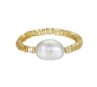 Anillo De Cadena De Pepitas De Oro De Plata De Ley 925 Con Exquisita Perla Natural Para Mujer, Joyería De Moda.