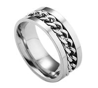 Anillo de cadena giratorio Anillo giratorio de titanio de acero inoxidable Anillo de spinner Anillo de boda para hombre Cumpleaños de compromiso Día del padre Día de San Valentín Etc.Fácil operación