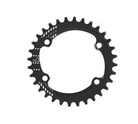 Anillo de cadena simple de aleación de aluminio de 96 mm estrecho y ancho, cadena ovalada redonda, pernos de piñón para bicicletas de carretera, para M6000, M7000, M8000 (36T-negro), cadena ovalada