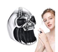 Anillo de calavera con abridor de botellas de cerveza para hombre,Anillo de calaveras góticas,Joyería gótica punk fresca Anillos de calavera de Halloween | Anillo de hombre gótico punk joyería fresca