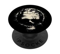 Anillo de Calavera de Bosque y Luna Surrealista Ghostly Gothic Horror Graphic PopSockets PopGrip Adhesivo