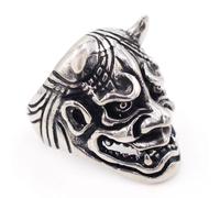 Anillo De Calavera De Máscara Para Hombres Punk Hip Hop Demonio Japonés 316L Acero Inoxidable Hombre Anillo De Motociclista Joyería De Moda