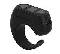 Anillo de Cambio de Página Bluetooth, Control Remoto Inalámbrico para Tiktok, Anillo de Desplazamiento Cámara de Cambio de Página Obturador Remoto Girar Página Clicker (Black)