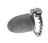 Anillo de Castidad de Acero Inoxidable para Hombres - Cómodo y Ajustable con Ventilación Perforada, Diseño Seguro con Cierre Oculto - Juguete Sexual para Parejas, BDSM y Juegos de Sumisión (silver,S)