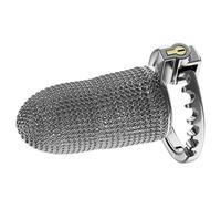 Anillo de Castidad de Acero Inoxidable para Hombres - Cómodo y Ajustable con Ventilación Perforada, Diseño Seguro con Cierre Oculto - Juguete Sexual para Parejas, BDSM y Juegos de Sumisión (silver,L)