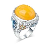 Anillo de cera de abejas de imitación de moda Anillo de animal de esmalte de platino para mujer Creativo