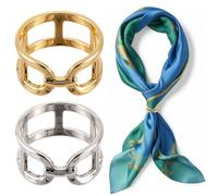 Anillo de chal de clip, 6 unidades, aleación, broches, cierre de bufanda, anillos para mujer, banda ancha, anillos de metal redondos, anillos de tela para bufandas, camisas, pañuelos y faldas (oro