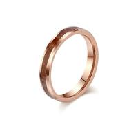 Anillo de chapa de madera incrustado de acero de tungsteno simple de 468 mm para parejas, anillo de emparejamiento de tungsteno dorado, accesorio hecho a mano de moda