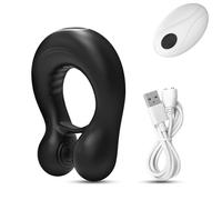 Anillo de cierre Anillo de bloqueo de Control remoto Para hombres masturbador máquina sexual retardo motores dobles potente anillo vibratorio para pene juguete sexual Para parejas