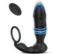 Anillo de cierre Vibrador Anal de empuje con anillo de bloqueo grueso, masturbador, máquina sexual, juguetes sexys para adultos, anillo de placer para hombres, masturbador con anillo de amor