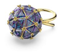 Anillo de cóctel Curiosa, Talla triangular, Azul, Baño tono oro 52