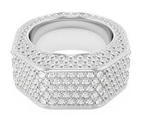 Anillo de cóctel Dextera, Forma octagonal, Pavé, Blanco, Baño de rodio 62