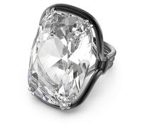 Anillo de cóctel Harmonia, Cristal de gran tamaño, Blanco, Combinación de acabados metálicos 50
