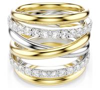 Anillo de cóctel Hyperbola, Talla redonda, Blanco, Combinación de acabados metálicos 58