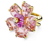 Swarovski Anillo de cóctel Idyllia, Flor, Rosa, Baño tono oro