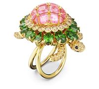Anillo de cóctel Idyllia, Tortuga, Multicolor, Baño tono oro 52